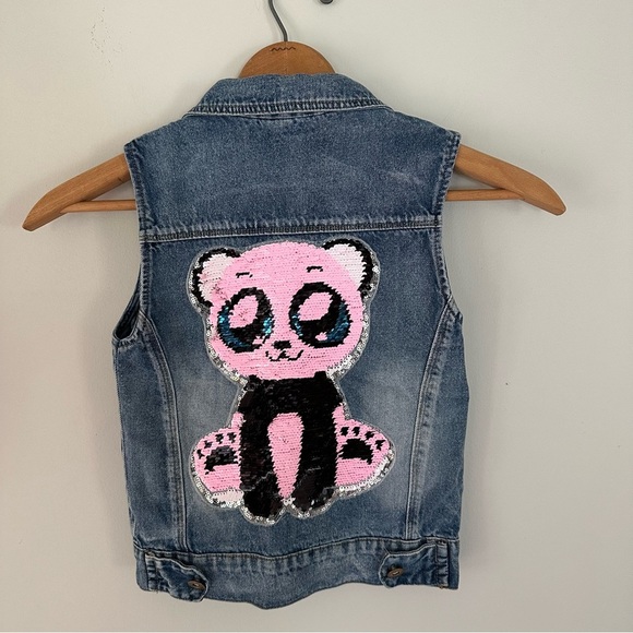 Sequin Panda Denim Vest - Picture 9 of 15